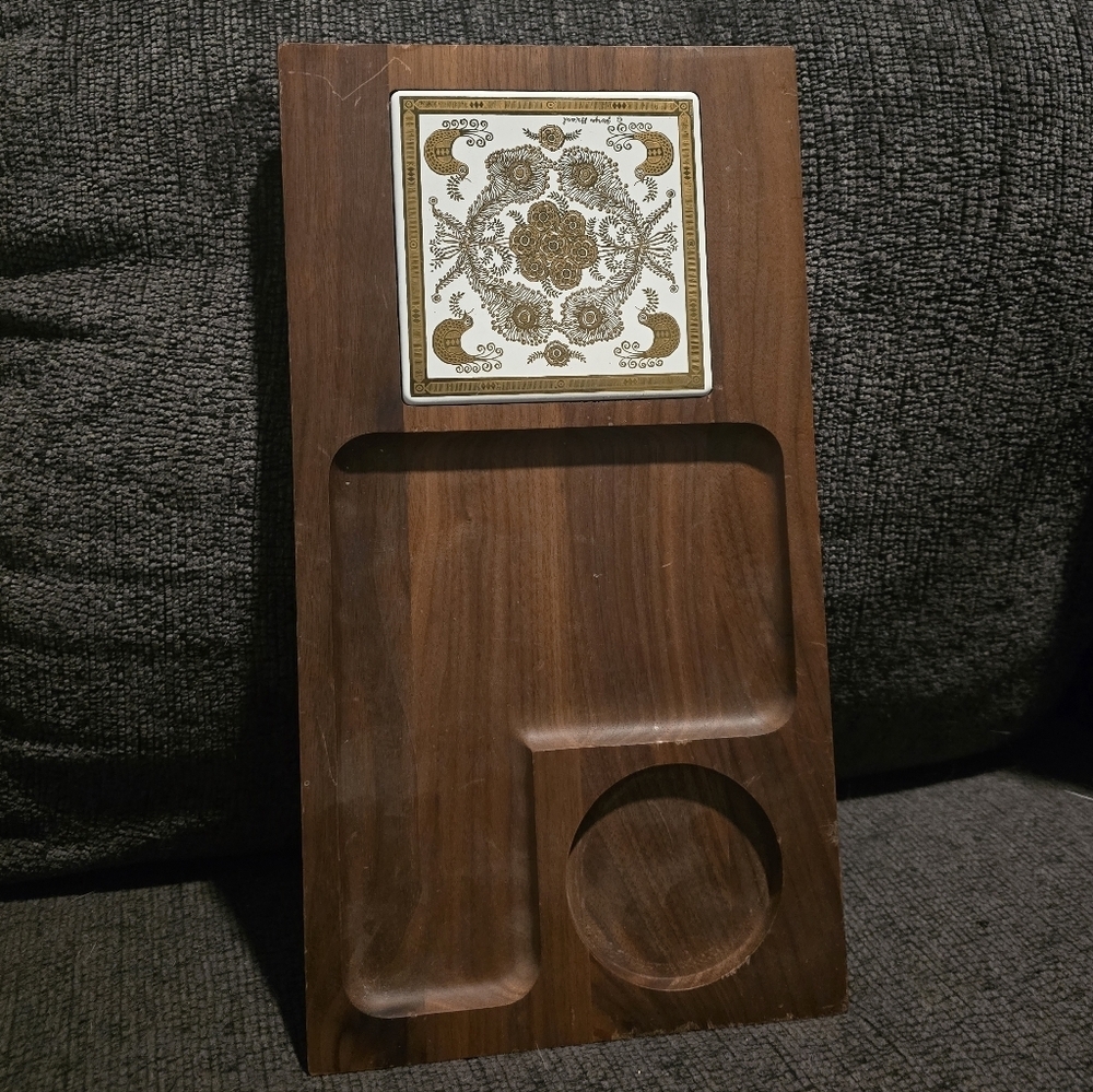 Georges Briard | Wood and Tile Cheese Tray